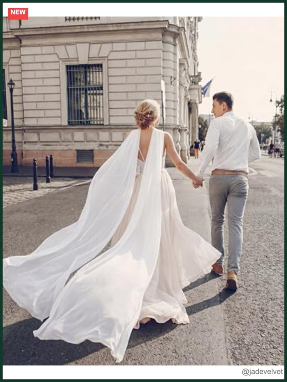 Bridal Chiffon Long Scarf Wedding Veil Wrap for Ceremony Evening Dress Portrait - Picture 4 of 6